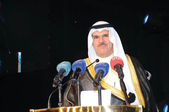 الشيخ سلمان الحمود متحدثا خلال الاحتفال﻿