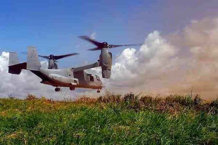 The V-22 Osprey وهي طائرة امريكية متعددة المهام واصبحت من ضمن اعمدة البحرية الامريكية منذ دخولها الخدمة عام 2007، ويمكنها الاقلاع راسيا كالمروحية من اعلى حاملات الطائرات، واستخدمت في عدة مهام مثل اجلاء الامريكيين من ليبيا