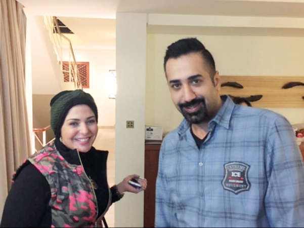 النجمة صابرين اثناء لقائها مع الزميل بشار جاسم