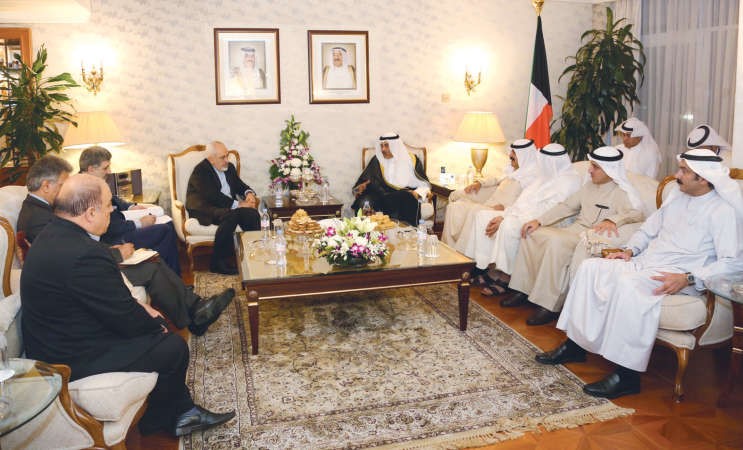 جانب من اجتماع الشيخ صباح الخالد مع وزير الخارجية الايراني د محمد جواد ظريف 