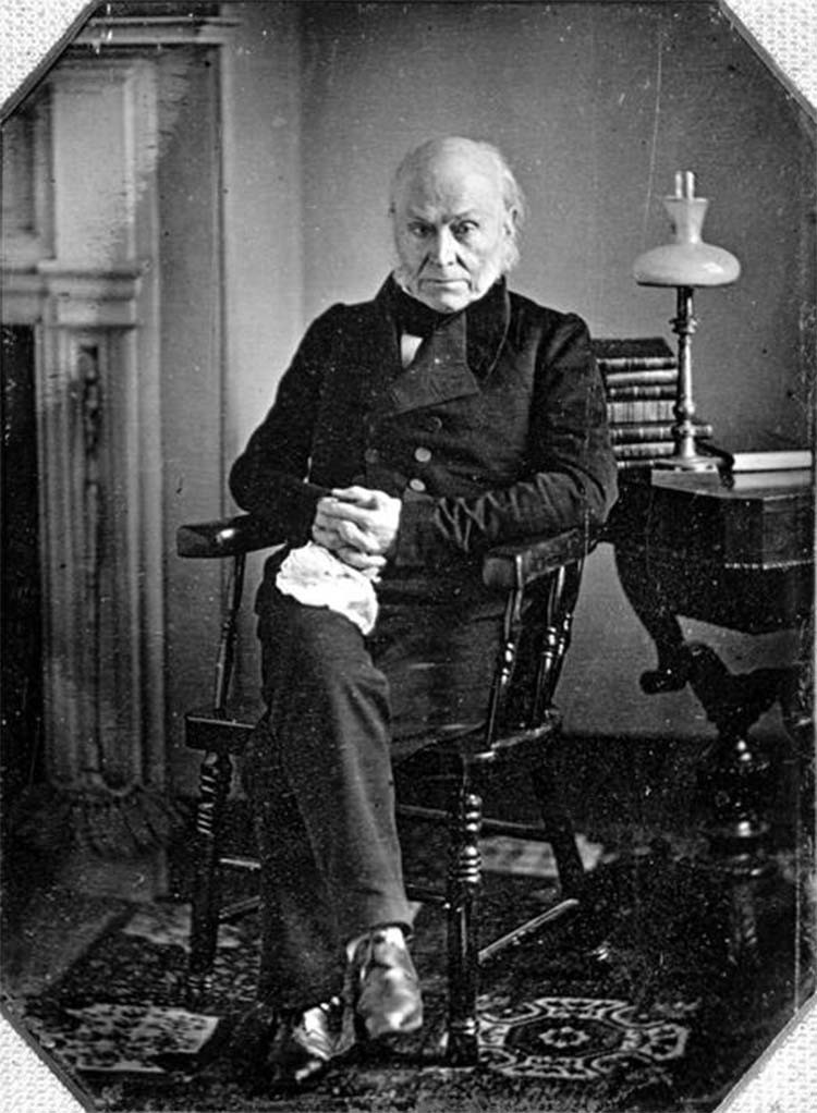 اول صورة رئاسية تم التقاطها في 1843 للرئيس السادس للولايات المتحدة، جون كوينسي ادامز