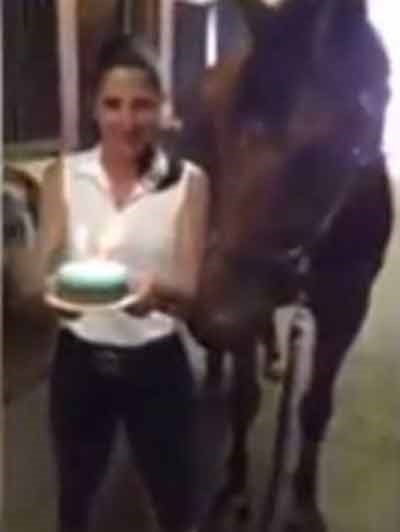 بالفيديو: حصان يطفئ شموع عيد ميلاده مع ابتسامة "عريضة"