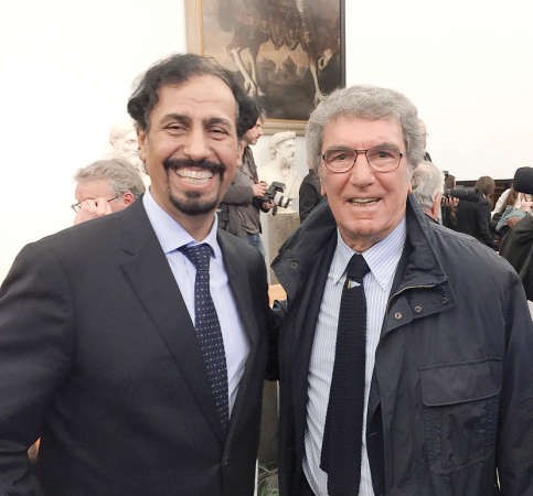 الشيخ علي الخالد مع حارس مرمى ايطاليا الاسبق دينو زوف 