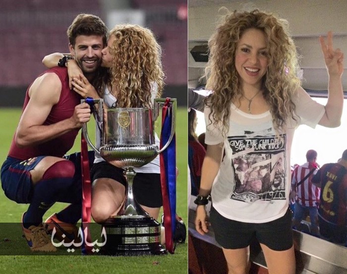 صور شاكيرا تحتفل مع جيرار بيكيه بالتتويج بكأس الملك بالقبلات والأحضان