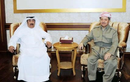 مسعود البارزاني مع رئيس تحرير كونا الزميل سعد العلي﻿