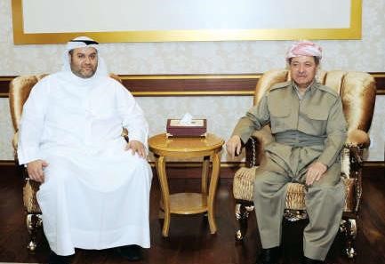 البارزاني ورئيس تحرير كويت تايمز الزميل عبدالرحمن العليان﻿