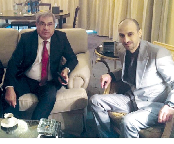 وزير الشباب والرياضة اللبناني عبدالمطلب الحناوي يطمئن على فهد البكر