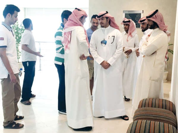 جانب من الطلبة خلال الاعتصام
