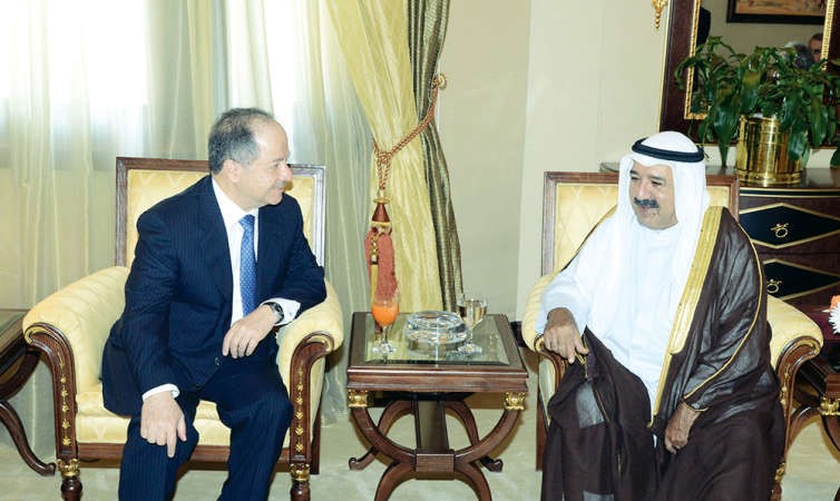 مسعود البارازاني والشيخ ناصر صباح الاحمد