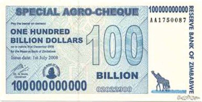سنت الأميركي = 500 مليار دولار زيمبابوي