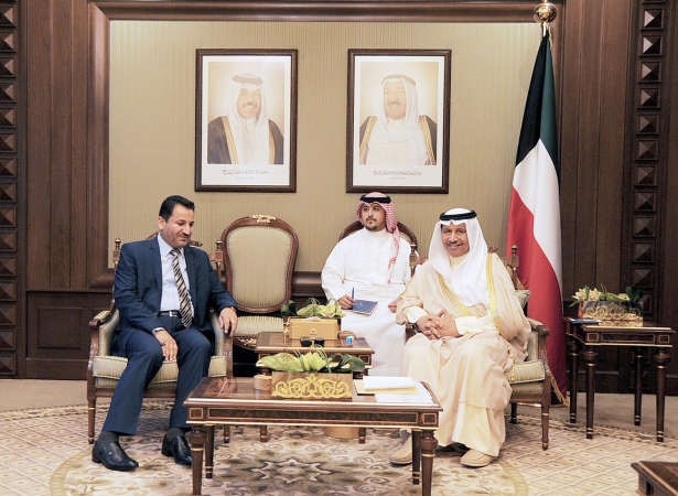 سمو الشيخ جابر المبارك مستقبلا وزير الاتصالات العراقي حسن الراشد﻿