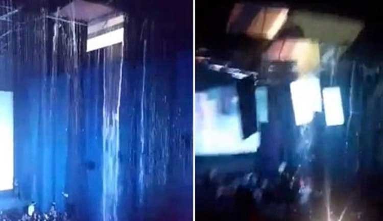 بالفيديو.. لحظة انهيار سقف سينما على المتفرجين
