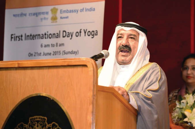 الشيخ ناصر صباح الاحمد متحدثا في الحفل﻿