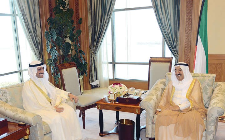 صاحب السمو الامير الشيخ صباح الاحمد مستقبلا مرزوق الغانم ﻿