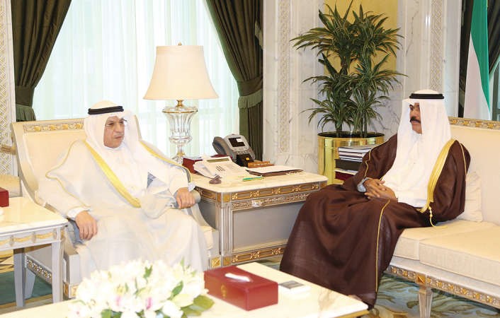 سمو ولي العهد لدى استقباله الشيخ خالد الجراح ﻿