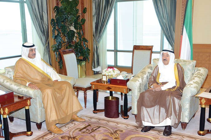 صاحب السمو الامير لدى استقباله الشيخ صباح الخالد﻿