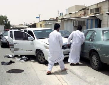 الجناة تركوا السيارة بعد الاصطدام وهربوا الى جهة غير معلومة﻿