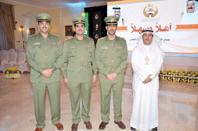 المقدم جدعان فاضل والمقدم بندر ذايب والمقدم محمد نحيان النحيان والزميل عبدالهادي العجمي ﻿