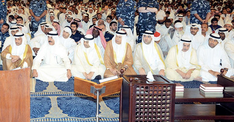رئيس مجلس الامة مرزوق الغانم والشيخ محمد الخالد ويعقوب الصانع واحمد فهد الفهد وياسر ابل وعلي البغلي وانور بوخمسين