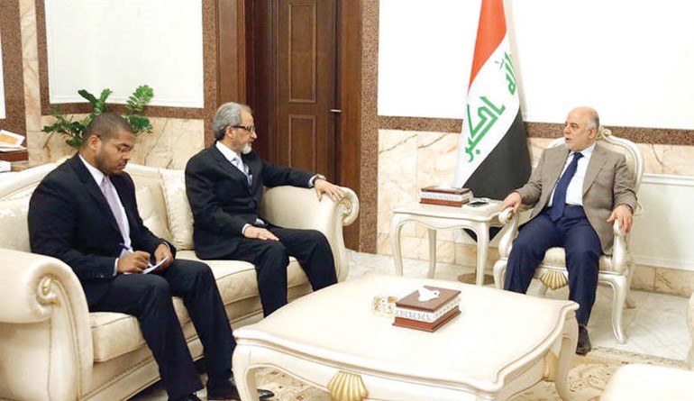 حيدر العبادي مستقبلا سفيرنا في العراق غسان الزواوي 