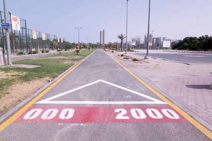 جانب من تطوير ممشى الواحة في منطقة مشرف﻿