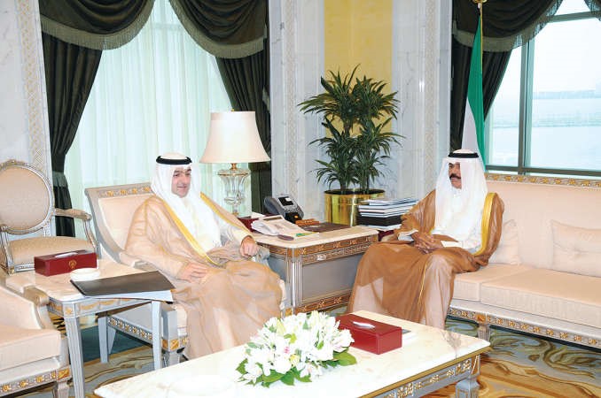 سمو ولي العهد الشيخ نواف الاحمد مستقبلا ياسر ابل ﻿
