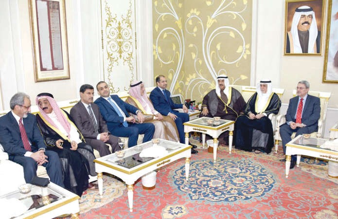 جانب من اللقاء بين سمو الشيخ ناصر المحمد ورئيس مجلس النواب العراقي ﻿