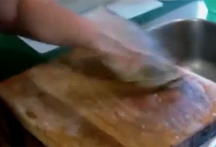 بالفيديو.. سمكة بدون رأس أو أحشاء تهاجم سيدة أثناء تنظيفها