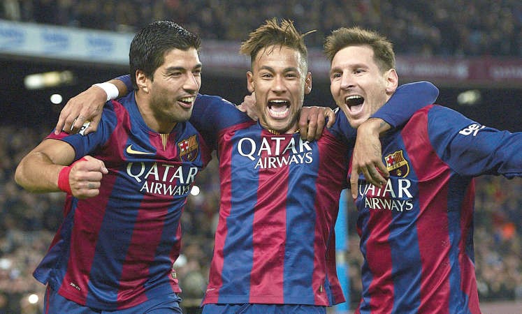 المرشحون الثلاثة من برشلونة لنيل الجائزة ميسي ونيمار وسواريز اپ