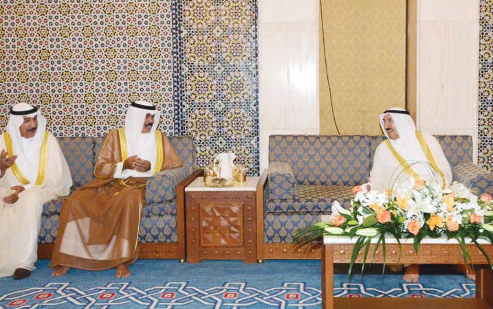 صاحب السمو الامير الشيخ صباح الاحمد وسمو ولي العهد الشيخ نواف الاحمد والشيخ جابر العبدالله﻿