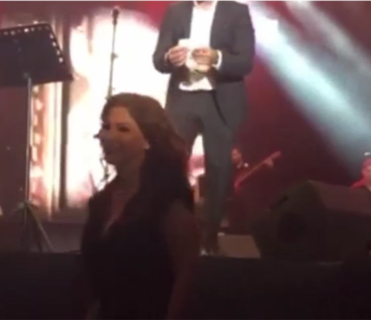 بالفيديو.. اليسا توقف غناء وائل كفوري لتعطيه منديلاً