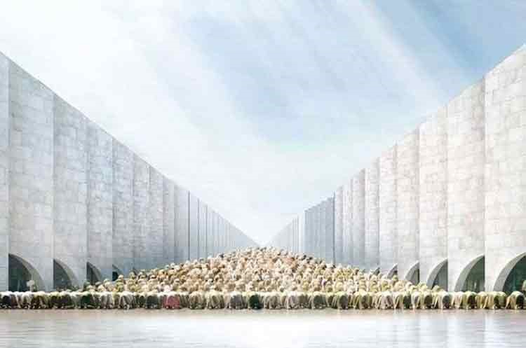 تصميم مقترح لـالمسجد المختفي The Vanishing mosque دبي