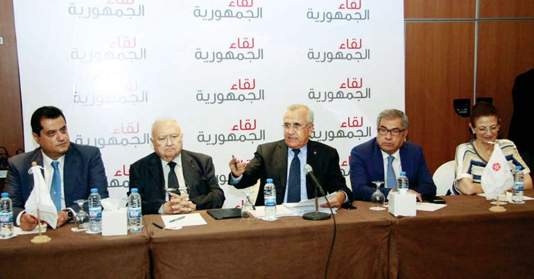 الرئيس العماد ميشال سليمان مترئسا الخلوة الرابعة لـلقاء الجمهورية في فندق تامار لانكستر بالحازمية محمود الطويل