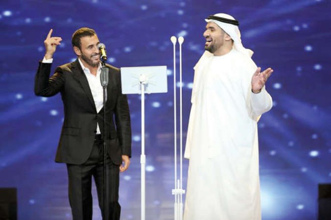 الساهر والجسمي يفاجئان جمهور دبي بأغنية مشتركة عن «الحكام المخلصين»