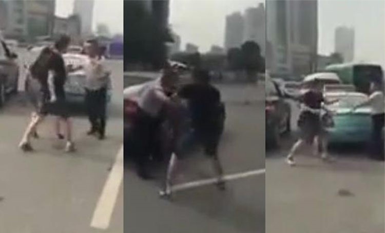 بالفيديو.. شاهد ماذا فعلت فتاة وصديقها مع سائق تاكسي تحرش بها