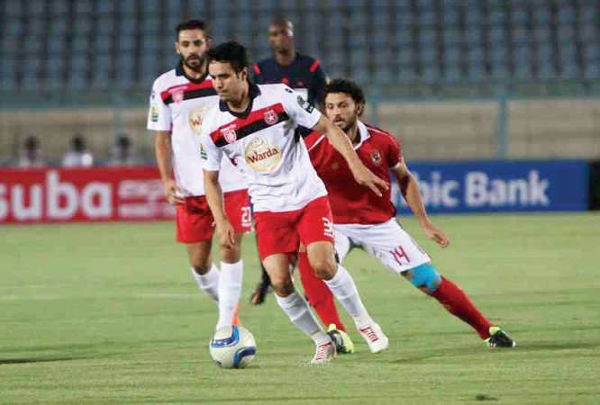 حسام غالي خلال المباراة امام النجم التونسي 