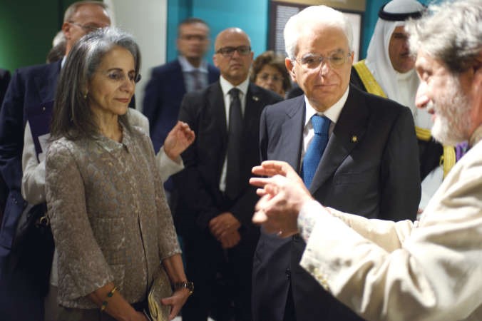 المشرفة العامة على دار الاثار الاسلامية الشيخة حصة الصباح في معرض الفن في الحضارة الاسلامية في روما