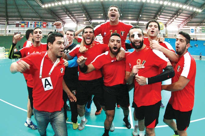 فرحة لاعبي مصر بالتاهل الى دور الثمانية