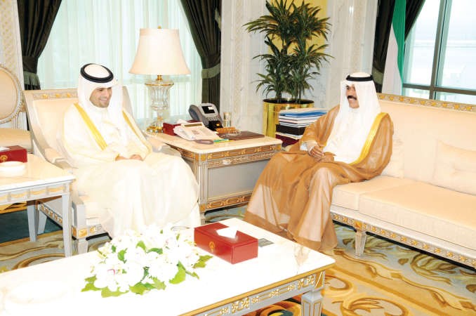 سمو ولي العهد الشيخ نواف الاحمد مستقبلا انس الصالح