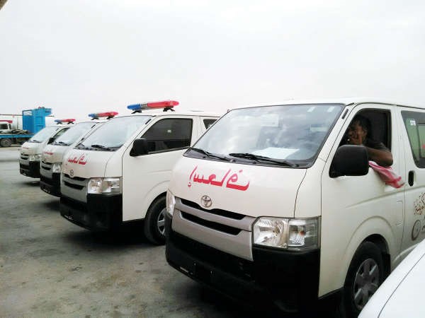 سيارات اسعاف تسلمتها مستشفيات المكلا بحضرموت مؤخرا
