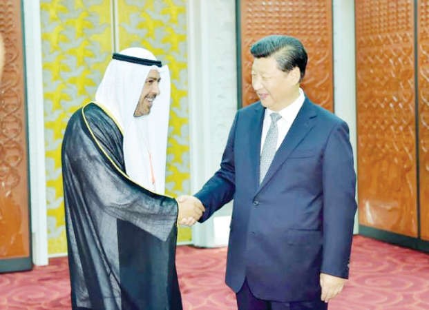 الرئيس الصيني جي جينبينغ يستقبل الشيخ احمد الفهد