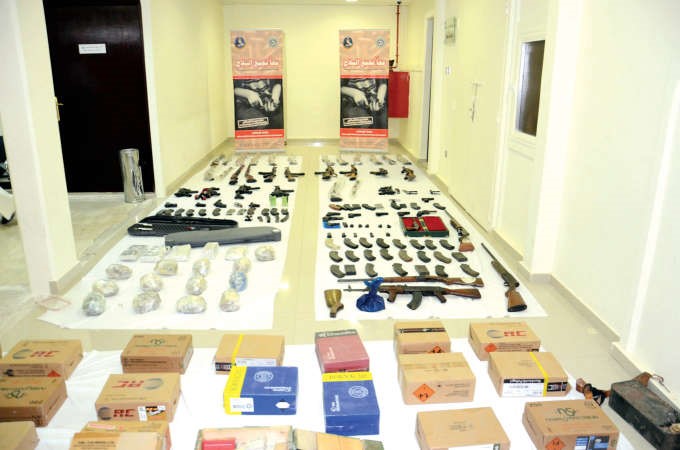 اجمالي المضبوطات 54 قطعة سلاح واكثر من 15 الف طلقة﻿