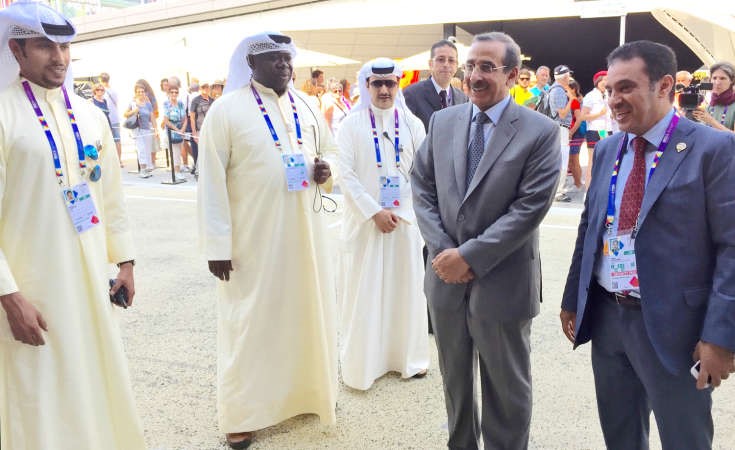 م احمد الجسار خلال زيارته جناح الكويت في اكسبو ميلانو﻿