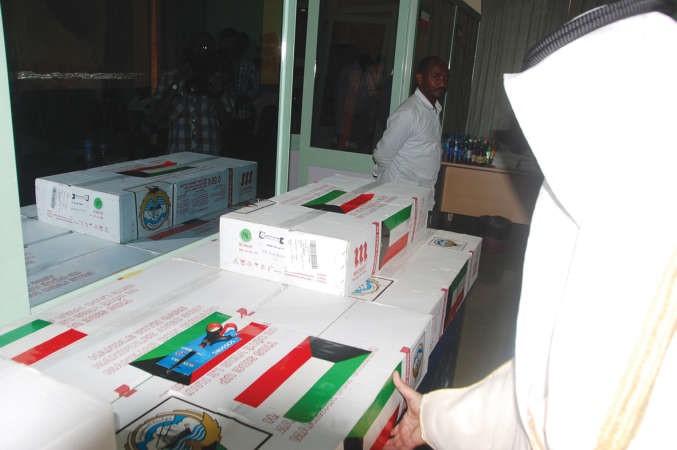 جانب من المساعدات الطبية