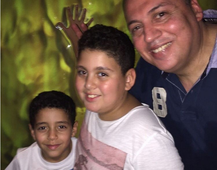 صورة: طفلا صابرين وزوجها في أحدث ظهور لهم