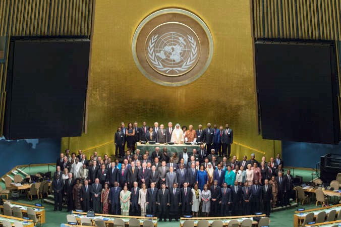 صورة جماعية لوفود البرلمانات العالمية قبيل بدء اعمال المؤتمر الرابع المنعقد في الامم المتحدة﻿