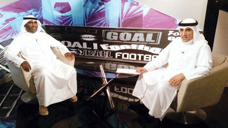 الاعلامي جابر نصار مع اللاعب المعتزل بشير صلبوخ في احدى حلقات البرنامج﻿