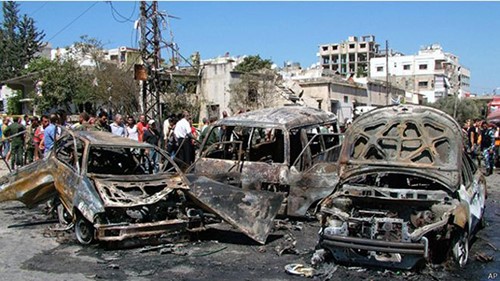 صورة ارشيفية لتفجير وقع في اللاذقية في الاول من الشهر الحاليبي بي سي