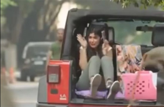 بالفيديو.. قرد يهاجم غادة عادل أثناء تصوير مشهد ويجرح وجهها !