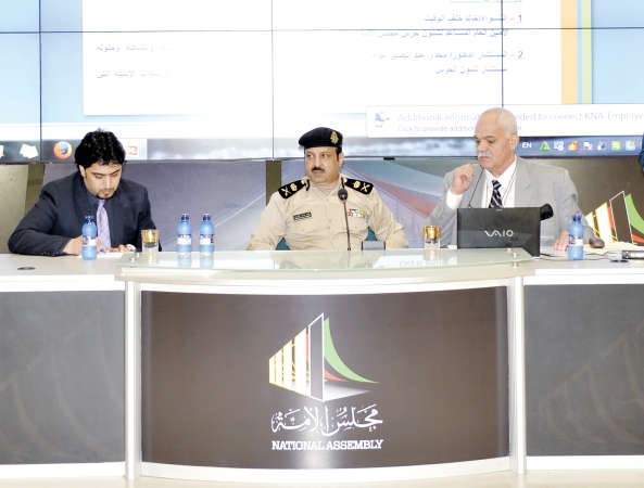 الوقيت خلال حضوره البرنامج التدريبي لرفع مستوى مهارات حرس مجلس الامة